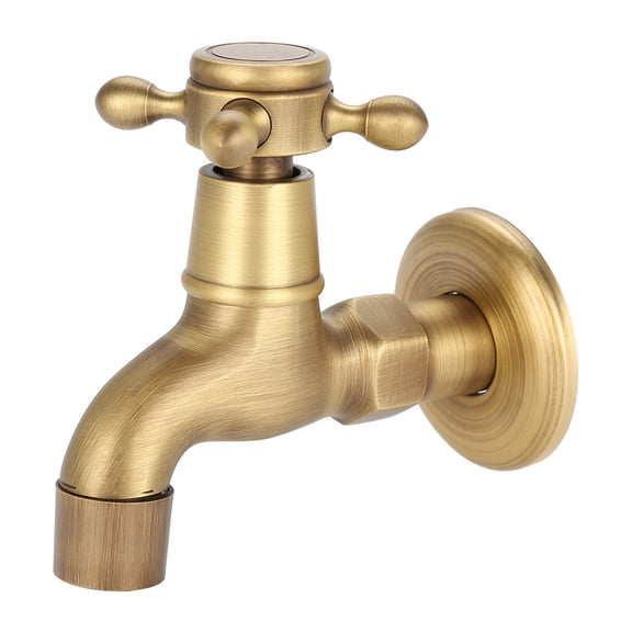 Tap Pool HBMYN Vintage Solid Brass Wall Mounted Faucet Single Cold Water Tap for ...