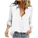 thumbnail image 4 of Neewe Button Down Shirts for Women 3/4 Length Elastic Cuffs Business Casual Blouses 2026 Summer Tops, 4 of 8