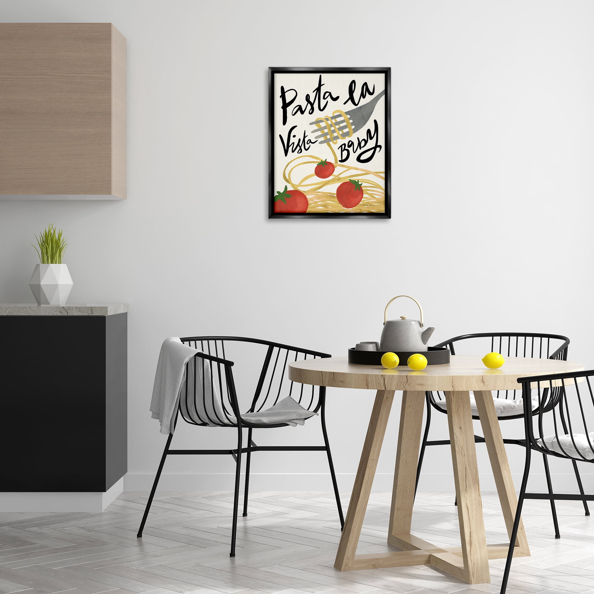 Stupell Industries Pasta La Vista Food & Beverage Painting Black Floater Framed Art Print Wall Art, 17 x 21
