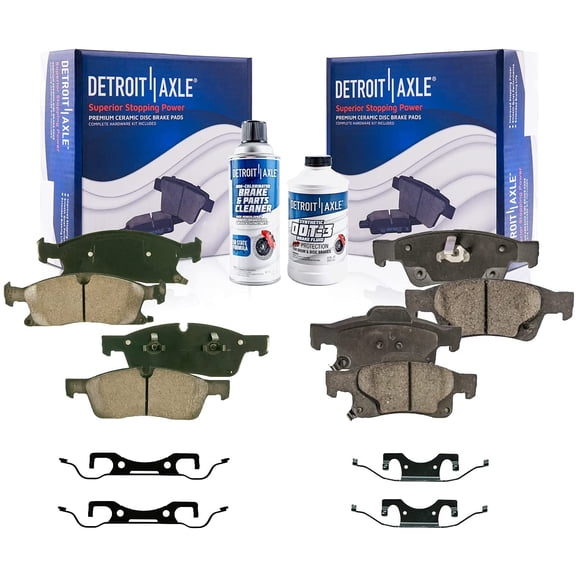 Detroit Axle - Brake Pads for Jeep 2011-2016 Grand Cherokee 2011-2020 Dodge Durango, Ceramic Brakes Pads Front & Rear Replacement