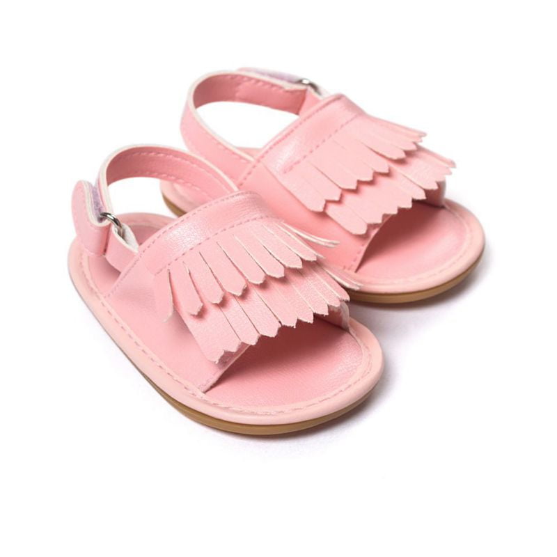 Baby Grib Shoes Sandals Summer Newborn Baby Summer Sandals Tassel Soft Sole Crib Shoes Kids Anti-slip Prewalker 