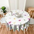 thumbnail image 5 of Spring Floral Tablecloth Round 60 Inch Summer Wildflower Butterfly Table Cloth Rustic Farmhouse Tablecloth Polyester Farmhouse Table Cover for Kitchen Dining Room Party Spring Summer Easter Home Decor, 5 of 6