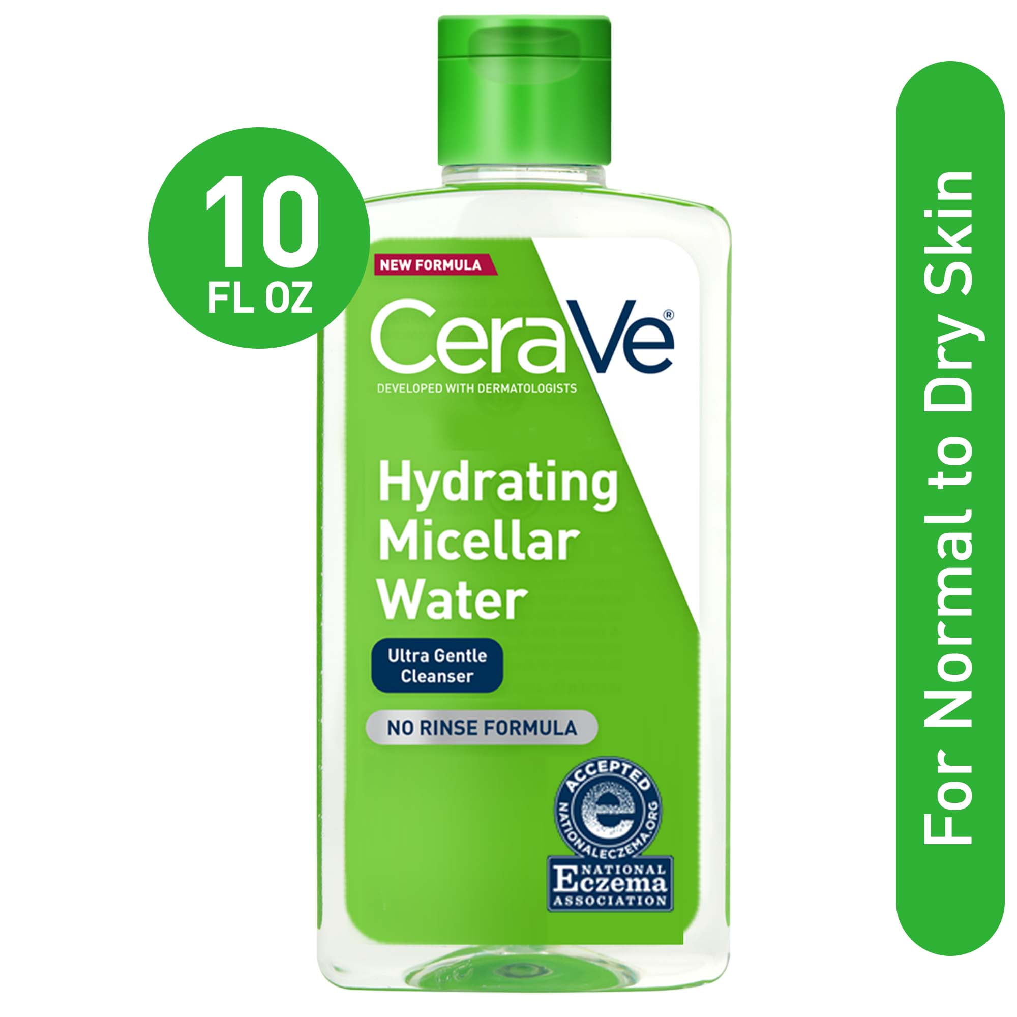CeraVe Hydrating Micellar Water Facial Cleanser & Eye Makeup Remover, Fragrance Free & Non-Irritating, 10 fl oz