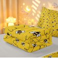 thumbnail image 6 of Erosebridal Cute Bee Zipper Twin Comforter Sets with Fitted Sheet and 2 Pillowcases,Nature Wildlife Themed Zipper Bedding Set,Yellow Black,Light Gray Reversible,4pcs, 6 of 8