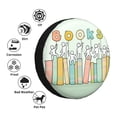 thumbnail image 2 of Goofa Books Pattern Universal Tire Cover for Jeep, SUV, Truck, and Trailer – Waterproof, UV-Resistant,Easy to Install, Fits 14"-17" Tires-15 inch, 2 of 3