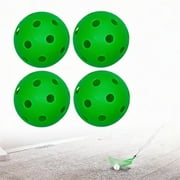 Angle View: BAOSITY 4 Pieces Floorball Balls Competition Balls Portable Replacement Unihockey Balls Floorballs for Gym Sports Practicing Training Green