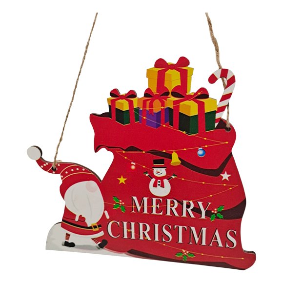 Ramiter Christmas Tree Small Pendant Wooden Colored Drawing Pendant Bell Christmas Decorations