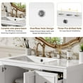 thumbnail image 5 of DTTRA 36" Transitional Bathroom Vanity with Ceramic Sink, Adjustable Shelf & Divided Drawer, White, 5 of 10