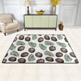 thumbnail image 2 of SKYSONIC 36x24in Summer Watercolor Coconut Area Rug, Tropical Palm Leaves Non-Slip Floor Carpet for Indoor Living Dining Room Bedroom, 2 of 7