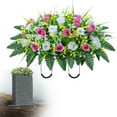 thumbnail image 2 of Artificial Flowers - Funeral Things - Artificial Cemetery Flowers Saddle Shaped Decorations Non Fading - 1 Piece, 2 of 9