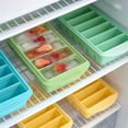 thumbnail image 4 of Silicone Ice Cube Tray with Lid Large Freezer Mold for Soup Sauce Baby Food BPA Free Stackable Flexible Silicone Ice Maker 1 fl oz Capacity 6 Cavities Blue, 4 of 6