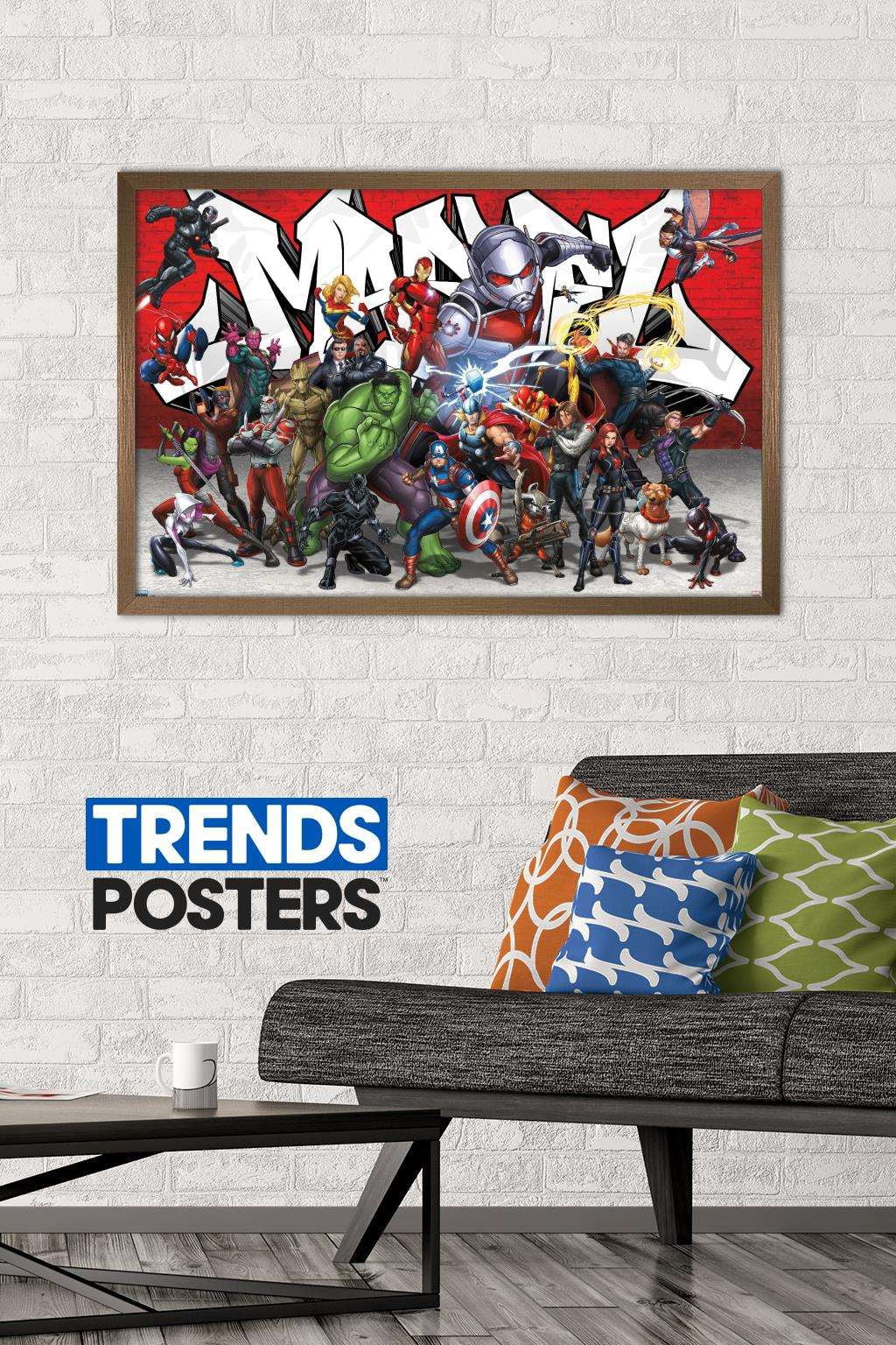 Marvel Comics - Animated Group Wall Poster, 22.375" x 34", Framed
