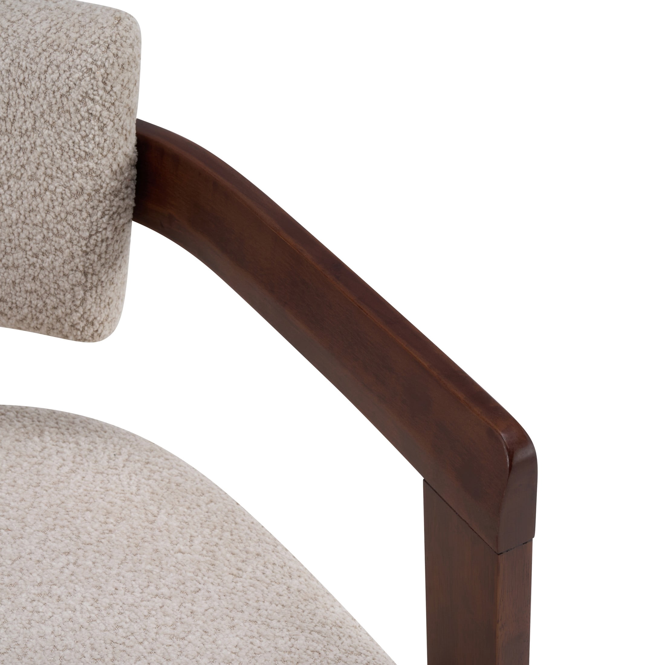 Christopher Knight Home Mid-Century Modern Boucle Upholstered Accent Arm Chair, Wood Frame, Wheat, Set of 2