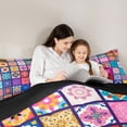 thumbnail image 4 of Erosebridal Colorful Mandala Full Size Comforter Sets for Girls, Bohemian Blossoms Bedding Sets, Black Reversible 3 Pieces, 1 Comforter and 2 Pillowcases, 4 of 6