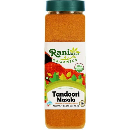 Rani Organic Tandoori Masala (Marinade & Grilled Spice Blend) 8-Spice Indian Blend 16oz (1lb) 454g PET Jar ~ All Natural | Vegan | Gluten Friendly | NON-GMO | Indian Origin | USDA Certified Organic