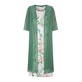 thumbnail image 4 of HAPIMO Women's Plus Size Chiffon Dress Sets Floral Lace Splicing Clearance Elegant Casual Playwear Long Sleeve Spring Scoop Neck Trendy Girls Green M, 4 of 7