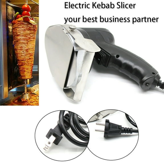 80W Electric Shawarma Doner Kebab Slicer, Stainless Steel Kebab Slicer Meat Cutter