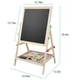 thumbnail image 7 of Fyydes Wooden Height Adjustable Kids Art Easel with Double Sided Drawing Board Chalkboard and Dry Erase White Board, 7 of 7