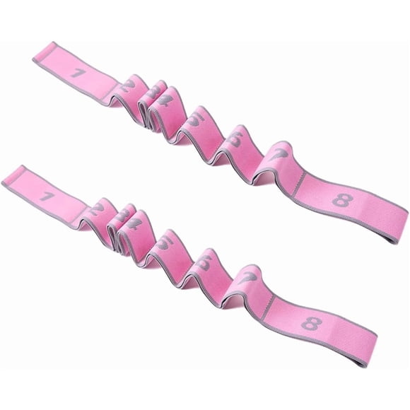 2 Pcs Yoga Stretching Strap Stretch Strap Stretch Band with 8 Loops for Gymnastics Training Yoga Pilates