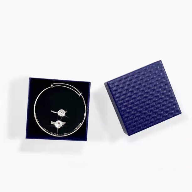 (Caja de anillo-Caja de diamantes 7,5 * 7,5 * 3,5 cm) Caja de anillo de PU Caja de regalo Caja de joyería Collar de joyería Caja de almacenamiento para colgantes Caja de joyería (caja