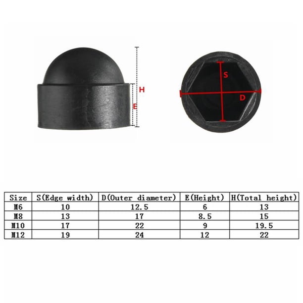 10 Uds M10 cúpula plástico hexagonal perno tuerca protección tapas para coche motocicleta Likrtyny Accesorios para autos y motos