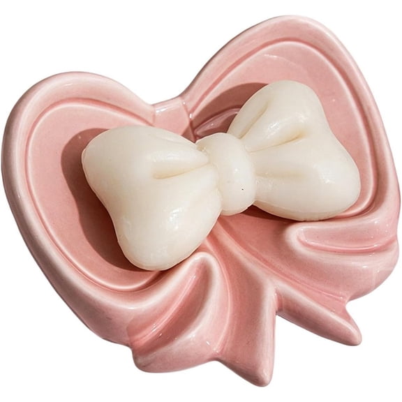 Soap Dish Non Slip Aesthetic Small Bow Tray for Shower Bath Tub Home