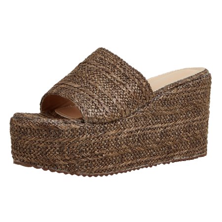 

KaLI_store Wedge Sandals for Women Women Sandals with Arch Support Comfortable Cushion FootBed Orthopedic Sandals Brown