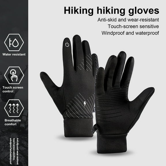 Callipe 1 Pair Winter Cycling Gloves Windproof Waterproof Touchscreen Anti-slip Thermal Cold Weather Men Women Full Finger Motorcycle Riding Gloves
