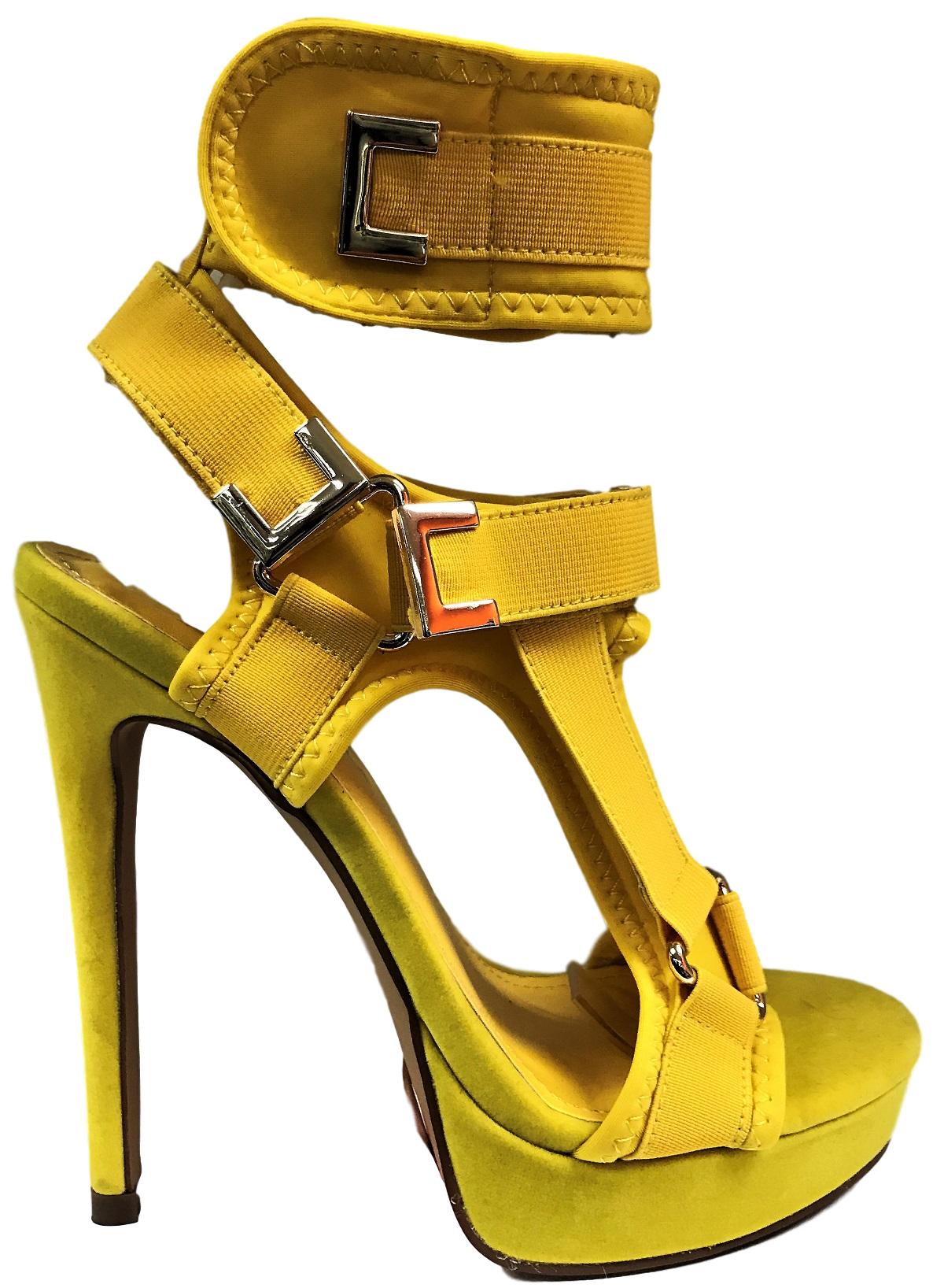 yellow platform heel