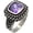 Purple, variant on Unisex Stainless Steel Personality Classic Cut Multicolor Rhinestones Gemstone Signet Ring