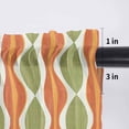 thumbnail image 5 of Orange Green Geometric Valance Curtains for Kitchen/Living Room/Bathroom/Bedroom Window, Rod Pocket Small Topper Half Short Window Curtains Voile Sheer Scarf, Abstract Moire Modern Vintage 54"x18", 5 of 8