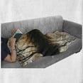 thumbnail image 6 of Landscape Soft Flannel Fleece Throw Blanket, Idyllic Early Morning View Bridge over a River in the Middle of a Misty Forest, Cozy Plush for Indoor and Outdoor Use, 70" x 90", Multicolor, by Ambesonne, 6 of 6