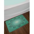 thumbnail image 2 of Green Mandala Bath Mat, Vintage Composition with Blossoming Flower Arrangement Design, Plush Bathroom Decor Mat with Non Slip Backing, 29.5" X 17.5", Multicolor, by Ambesonne, 2 of 2