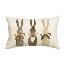 OAVQHLG3B Spring Easter Pillow Covers 11.81x16.68 Cute Bunny Rabbit Floral Easter Decorations Flower Decorative Lumbar Throw Pillow Cases Outdoor Farmhouse Decor for Sofa Couch Bed