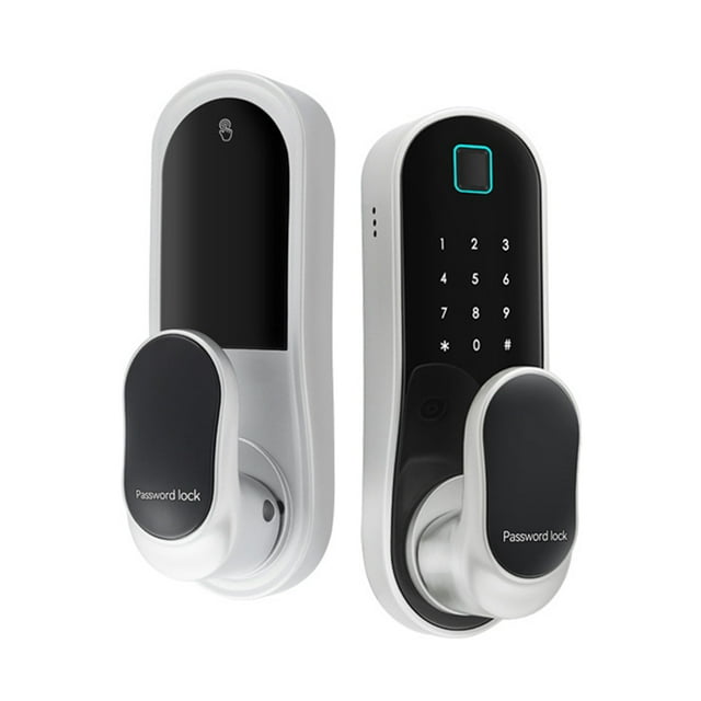 Serrure de Porte Intelligente Sans Clé Poignée de Serrure de Porte avec 2 Cartes et 2 Clés Serrure de Porte Biométrique Application Télécommande Wi-Fi Serrure Intelligente pour Porte de Bureau Maison Chambre 30-60 mm