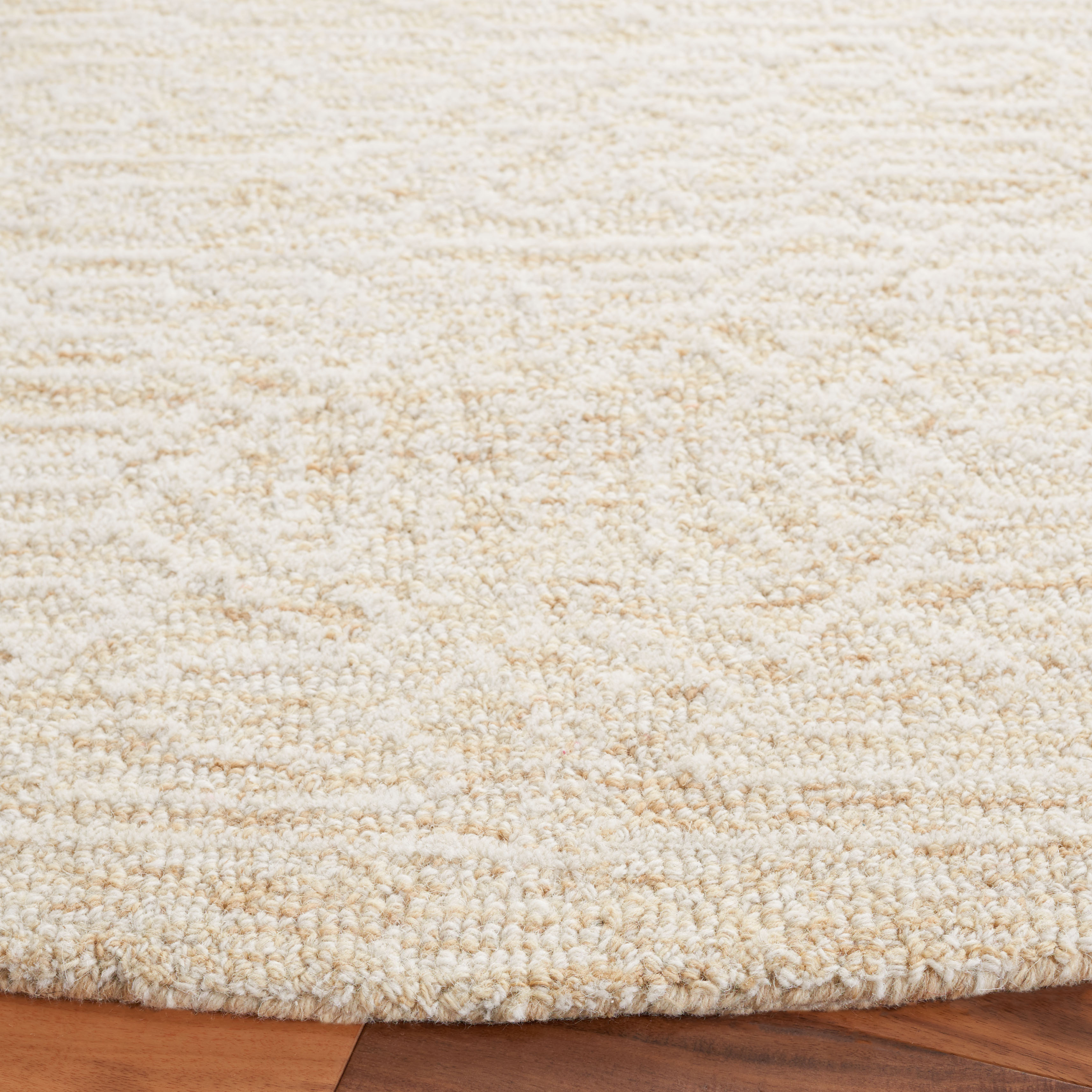 SAFAVIEH Ebony Abbey Geometric Area Rug, Gold/Ivory, 6' x 6' Round
