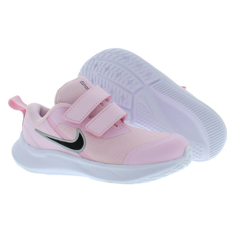 Girls Star Pink/Black/White Baby Ac 3 Shoes 4, Size Nike Runner Color: