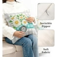 thumbnail image 6 of Spring Daisy Pillow Covers White Floral Throw Pillows Case 20 x 20 Blue Car Pillowcases Set of 2 Cotton Blend Spring Summer Day Decor for Indoor Living Room Bed, 6 of 6