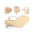 thumbnail image 5 of BLISSFUL STEP Flower Open Toe Ankle Strap Slingback Stiletto Heel Sandals for Women Nude 6.5, 5 of 6