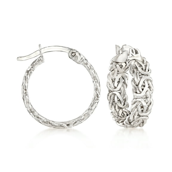 Ross-Simons Sterling Silver Small Byzantine Hoop Earrings, Women's, Adult