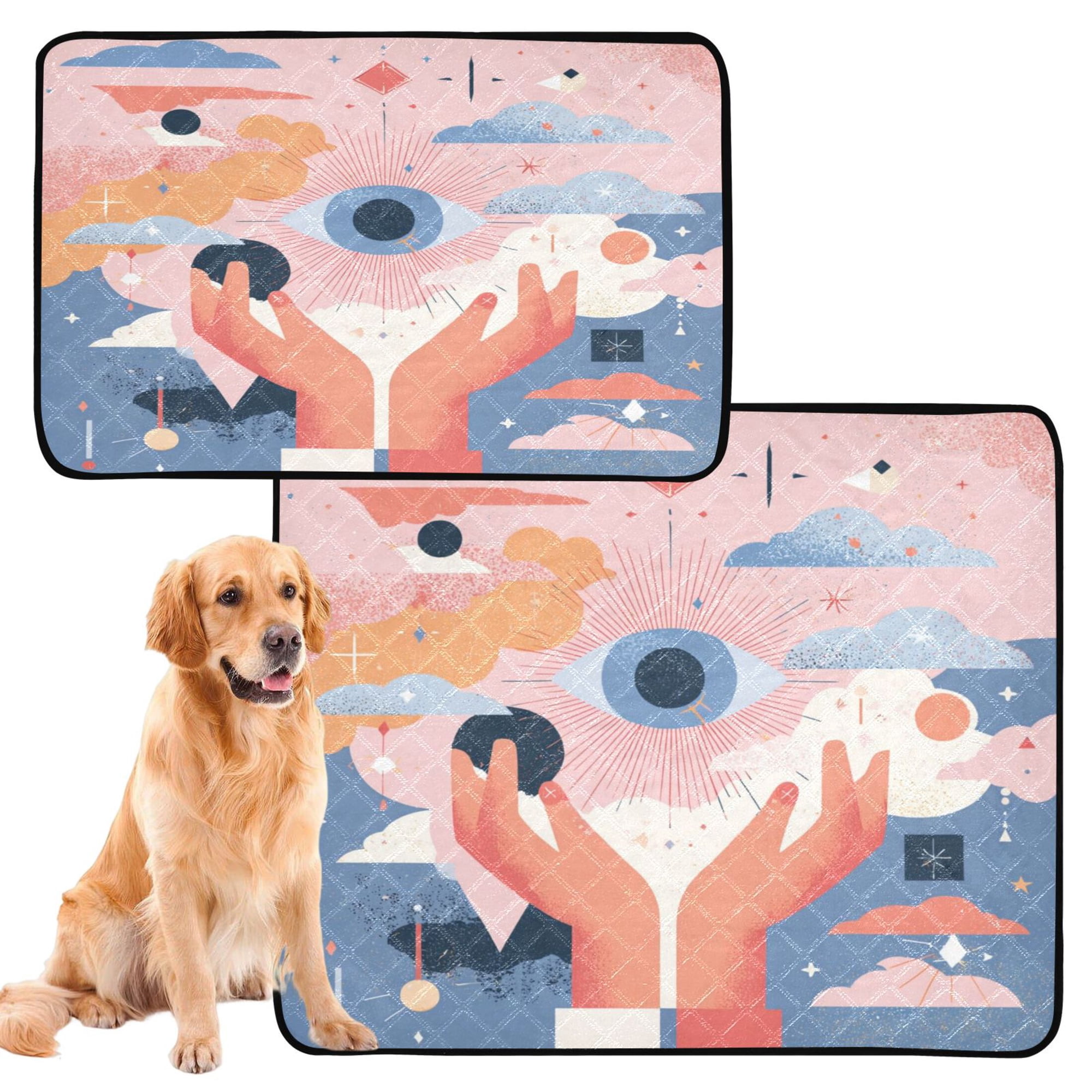 IAUYY Washable Pee Pads for Dogs Smallx3 Absorbent and Leak-Proof Non-Slip Reusable Puppy Pee Pads for Dogs Applicable to Playpen Potty Crate Peacefulness Or Contemplation
