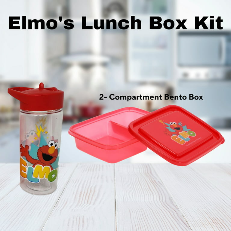 Sesame Street Elmo Lunch Box Kit for Kids Includes Red Bento Box and  Tumbler with Straw BPA-Free Dishwasher Safe Toddler-Friendly Lunch  Containers Home School Nursery Food Plates Set of 2 