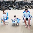 thumbnail image 2 of Sunnyfeel High Back Oversized Folding Beach Chair – 5-Position Recline to Lay Flat, Portable Backpack Style, 28" Extra Wide Seat w/Cup Holder, Aluminum Frame for Beach Lounging & Outdoor Relaxation, 2 of 5