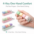 thumbnail image 4 of 4 Pack Clicky Key Press Fidget Keychains, Mini 4-Key Keyboard Keycap Keychain Set, Assorted Colors, Clip-On Bag & Keys, 4 of 5