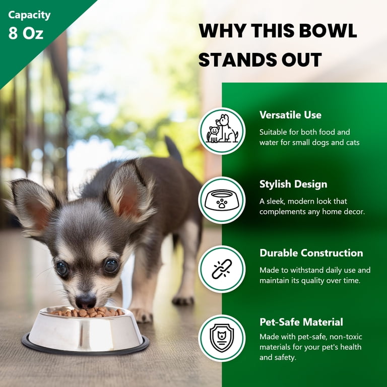 Iconic Pet Stainless Steel Non-Skid Bowls, 8 Oz, 2-Pack photo 7