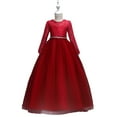 thumbnail image 2 of Esaierr 4-14Y Kids Girls Princess Dress Toddler Lace Flower Girl Dress Long Sleeves Lace Top Tulle Skirt Dresses Big Girls Dress Wedding Princess Dresses Formal Dresses Wedding Dress, 2 of 7