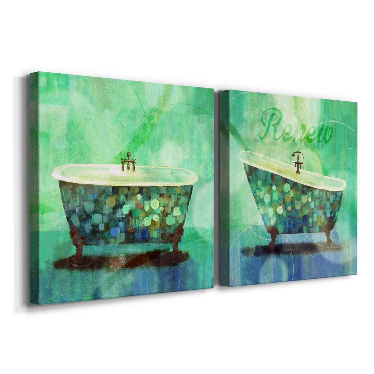 Simple Nature I - Premium Gallery Wrapped Canvas - Ready to Hang Set of 2 - 40 x 40 Each