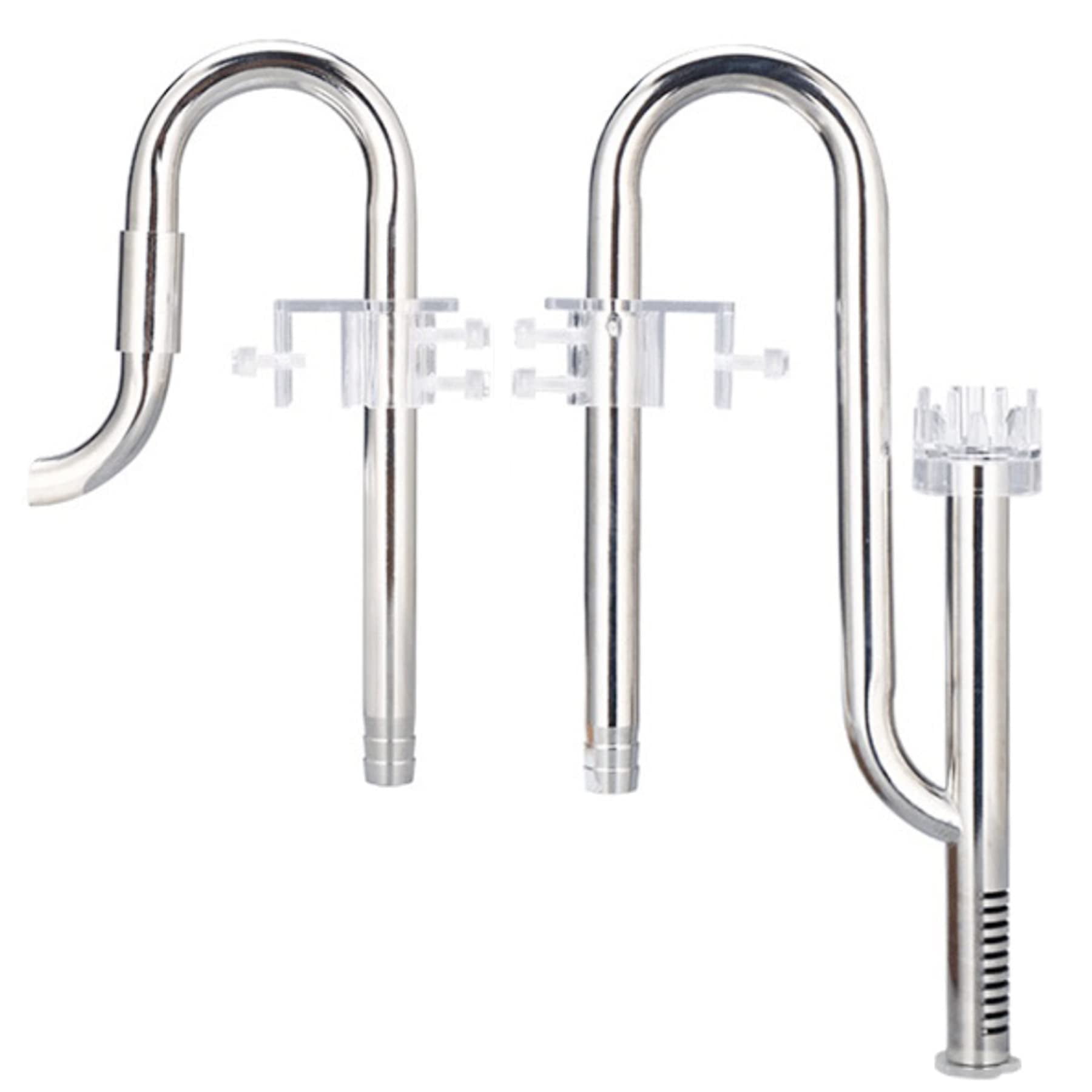 Glass Lily Pipe Set For Aquarium - Outflow With Surface Skimmer & Multi-Level Intake, Fits 16/22mm Tubing (17mm Size)