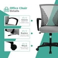 thumbnail image 3 of YRLLENSDAN Mesh Executive Office Chair with Armrest, Ergonomic Desk Chairs with Wheels, Adjustable Comfy Lumbar Support Swivel Chair, Green, 3 of 7