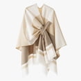 thumbnail image 6 of COMEET Poncho Shawl, Elegant Open Front Warm Poncho Shawl Knit Wrap for Women Soft Warm Stylish Oversized Scarf Wrap Tassels, 6 of 18